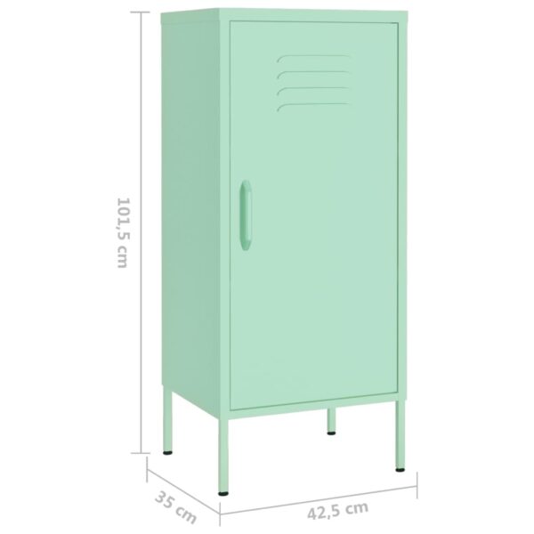 vidaXL Storage Cabinet Mint 16.7"x13.8"x40" Steel - Image 8