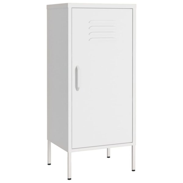 vidaXL Storage Cabinet White 16.7"x13.8"x40" Steel - Image 2