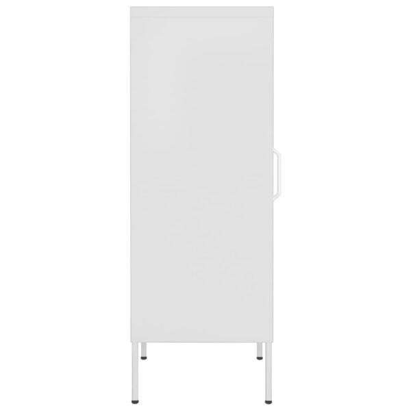 vidaXL Storage Cabinet White 16.7"x13.8"x40" Steel - Image 4