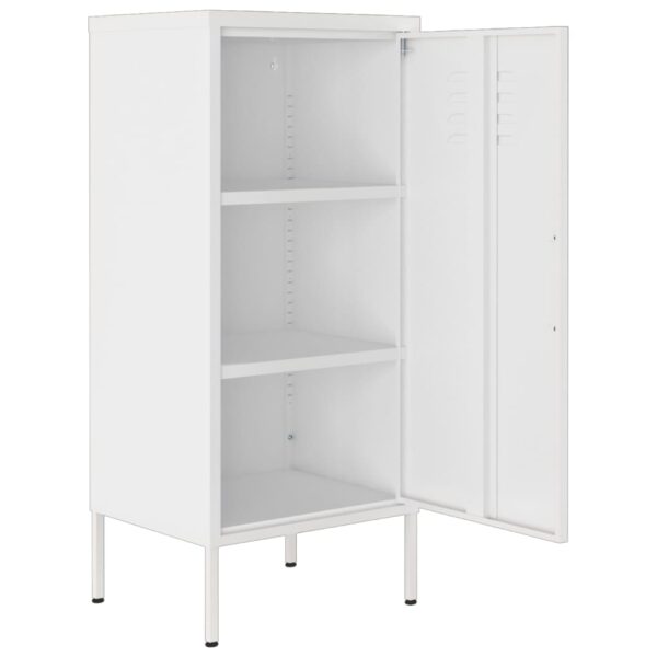 vidaXL Storage Cabinet White 16.7"x13.8"x40" Steel - Image 6