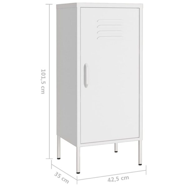 vidaXL Storage Cabinet White 16.7"x13.8"x40" Steel - Image 8