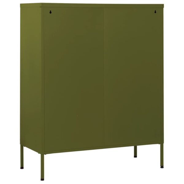 vidaXL Chest of Drawers Olive Green 31.5"x13.8"x40" Steel - Image 5