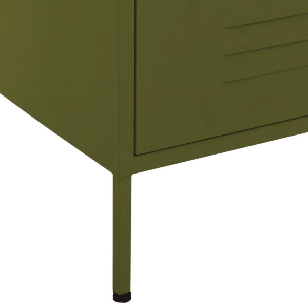 vidaXL Chest of Drawers Olive Green 31.5"x13.8"x40" Steel - Image 7