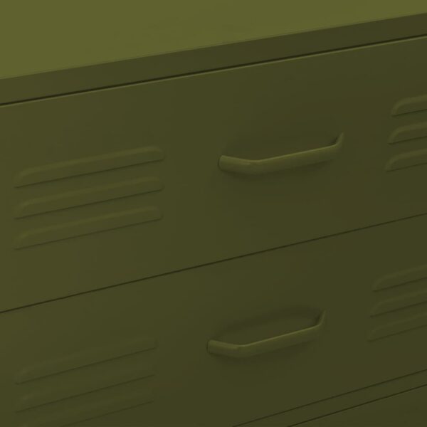 vidaXL Chest of Drawers Olive Green 31.5"x13.8"x40" Steel - Image 9