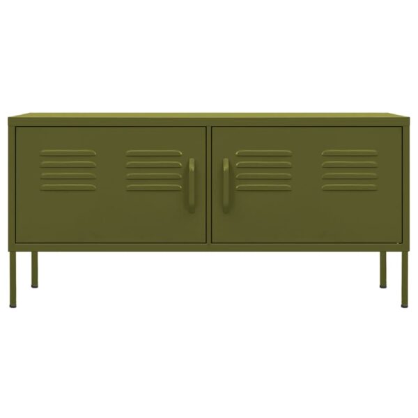 vidaXL TV Stand Olive Green 41.3"x13.8"x19.7" Steel - Image 3