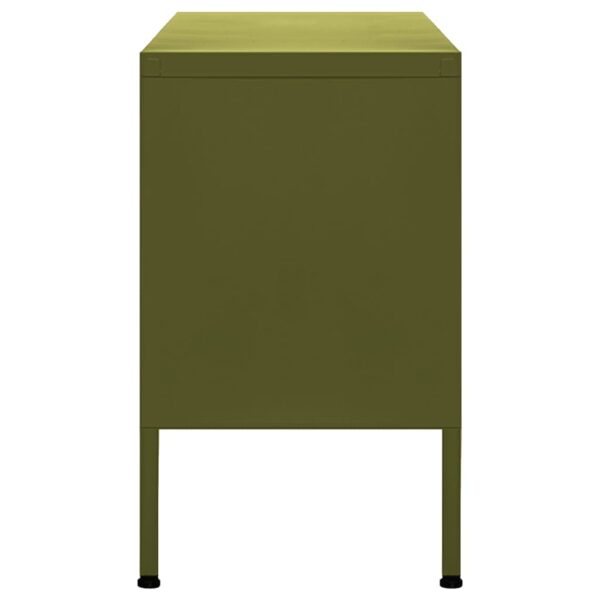 vidaXL TV Stand Olive Green 41.3"x13.8"x19.7" Steel - Image 4