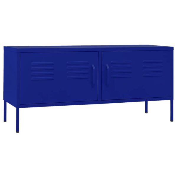 vidaXL TV Stand Navy Blue 41.3"x13.8"x19.7" Steel - Image 2