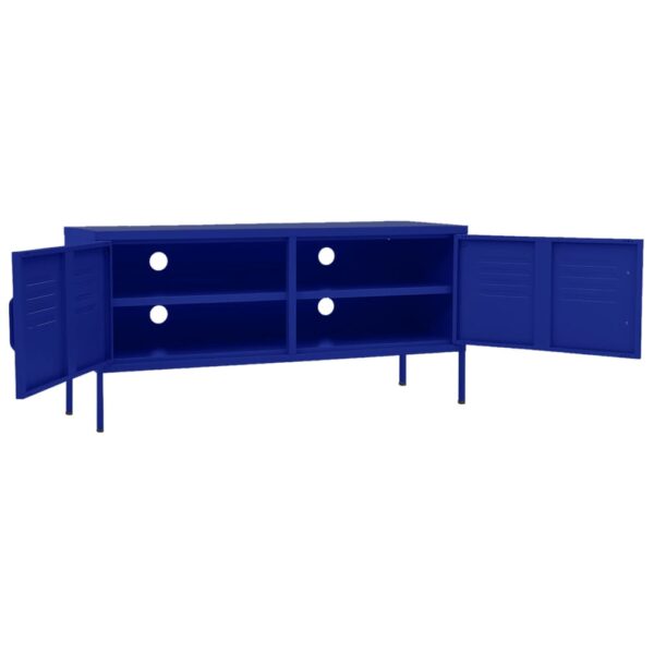 vidaXL TV Stand Navy Blue 41.3"x13.8"x19.7" Steel - Image 6