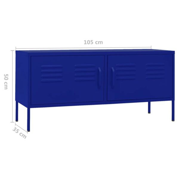 vidaXL TV Stand Navy Blue 41.3"x13.8"x19.7" Steel - Image 10