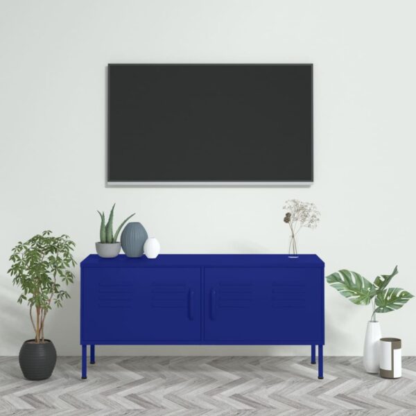 vidaXL TV Stand Navy Blue 41.3"x13.8"x19.7" Steel