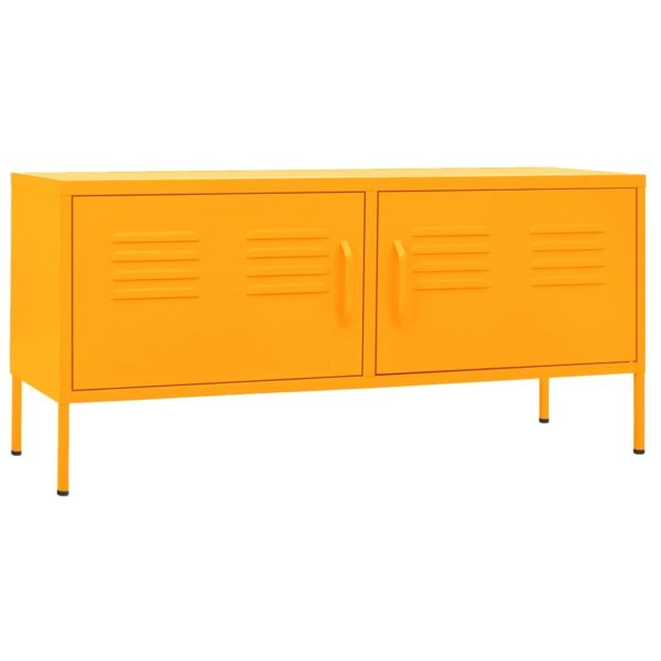 vidaXL TV Stand Mustard Yellow 41.3"x13.8"x19.7" Steel - Image 2