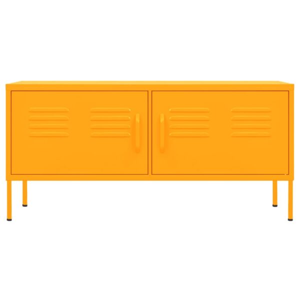 vidaXL TV Stand Mustard Yellow 41.3"x13.8"x19.7" Steel - Image 3