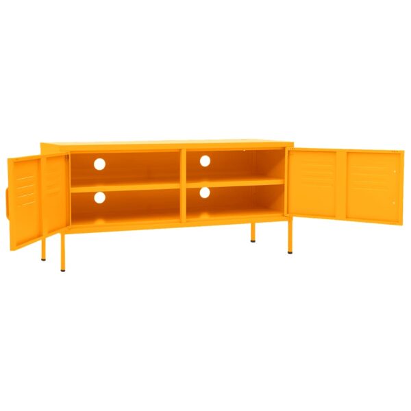 vidaXL TV Stand Mustard Yellow 41.3"x13.8"x19.7" Steel - Image 6