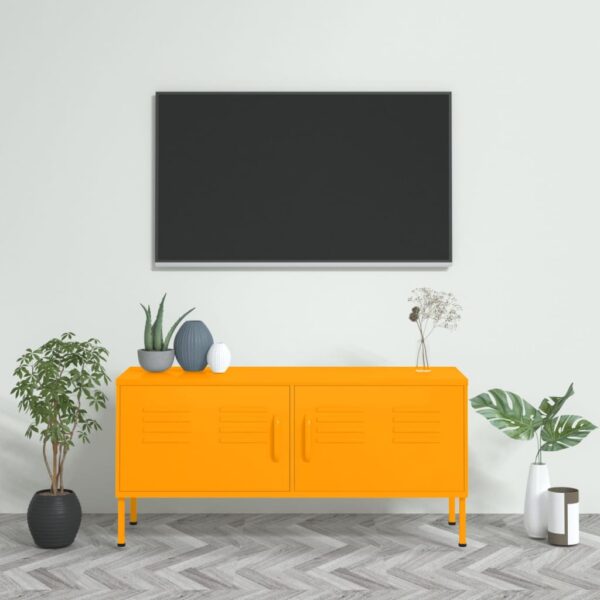 vidaXL TV Stand Mustard Yellow 41.3"x13.8"x19.7" Steel