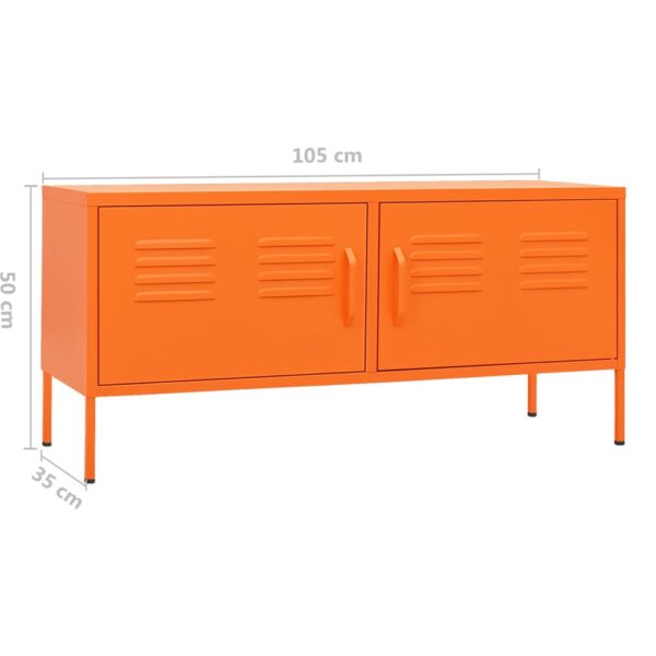 vidaXL TV Stand Orange 41.3"x13.8"x19.7" Steel - Image 10