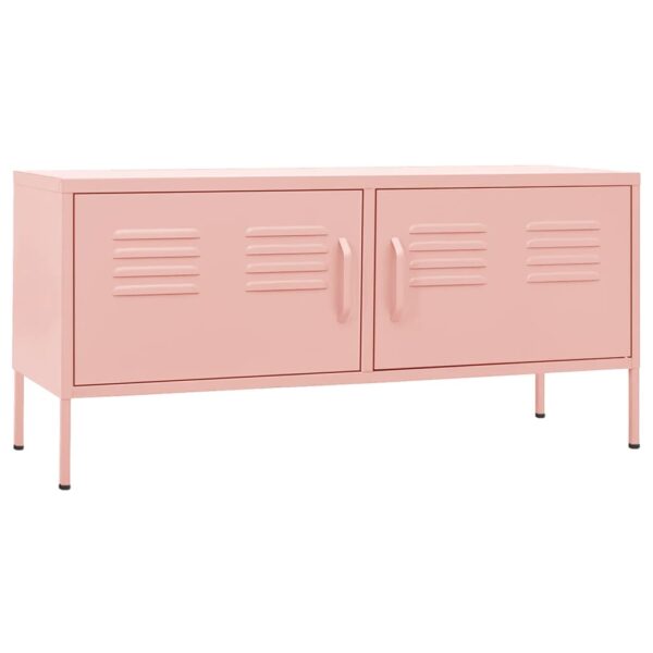 vidaXL TV Stand Pink 41.3"x13.8"x19.7" Steel - Image 2