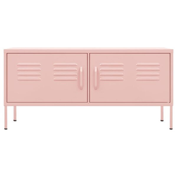 vidaXL TV Stand Pink 41.3"x13.8"x19.7" Steel - Image 3