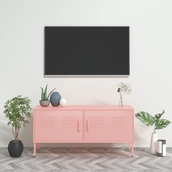 vidaXL TV Stand Pink 41.3"x13.8"x19.7" Steel