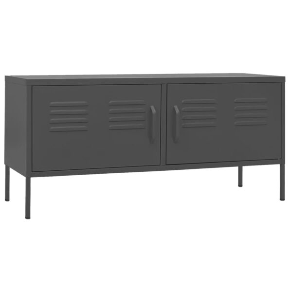 vidaXL TV Stand Anthracite 41.3"x13.8"x19.7" Steel - Image 2