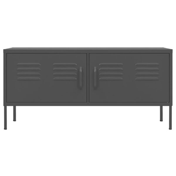 vidaXL TV Stand Anthracite 41.3"x13.8"x19.7" Steel - Image 3