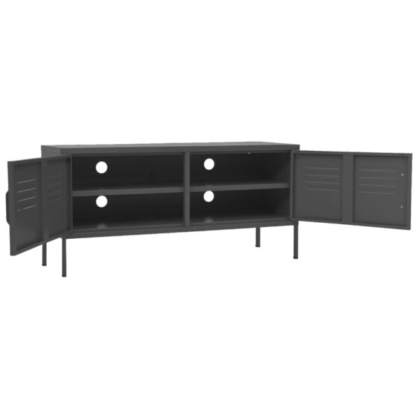 vidaXL TV Stand Anthracite 41.3"x13.8"x19.7" Steel - Image 6