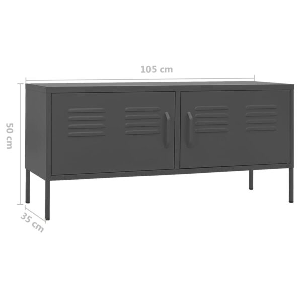 vidaXL TV Stand Anthracite 41.3"x13.8"x19.7" Steel - Image 9