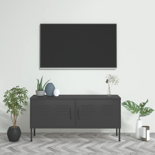 vidaXL TV Stand Anthracite 41.3"x13.8"x19.7" Steel