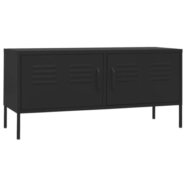 vidaXL TV Stand Black 41.3"x13.8"x19.7" Steel - Image 2