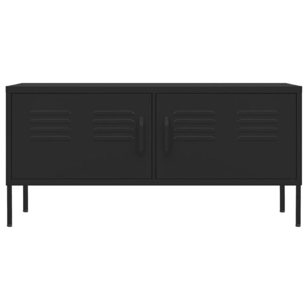 vidaXL TV Stand Black 41.3"x13.8"x19.7" Steel - Image 3