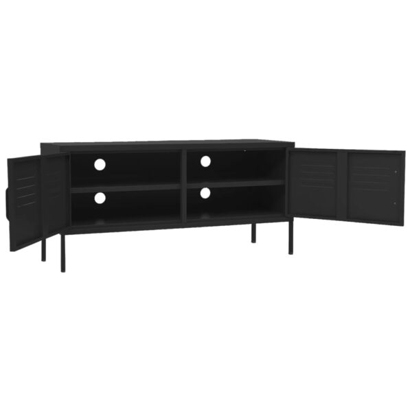 vidaXL TV Stand Black 41.3"x13.8"x19.7" Steel - Image 6