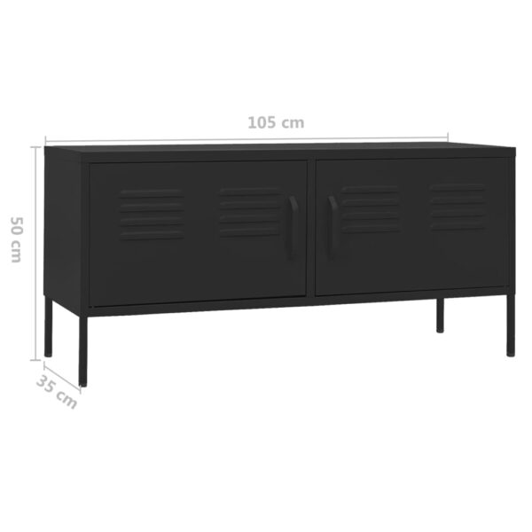 vidaXL TV Stand Black 41.3"x13.8"x19.7" Steel - Image 9