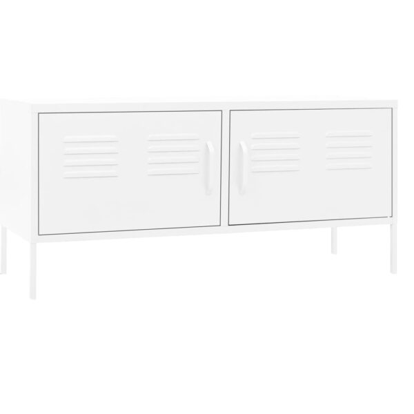 vidaXL TV Stand White 41.3"x13.8"x19.7" Steel - Image 2