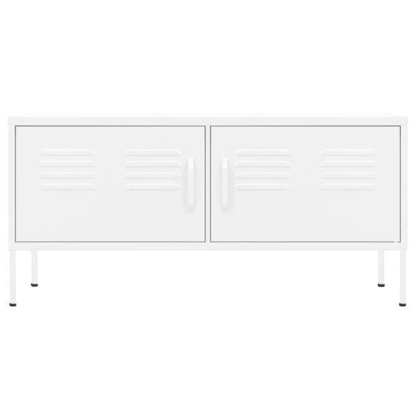 vidaXL TV Stand White 41.3"x13.8"x19.7" Steel - Image 3