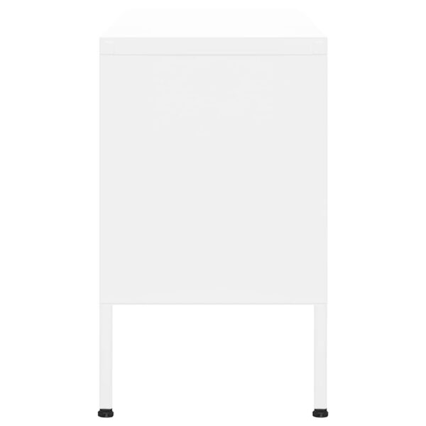 vidaXL TV Stand White 41.3"x13.8"x19.7" Steel - Image 4