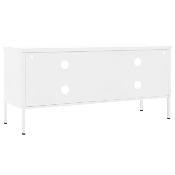 vidaXL TV Stand White 41.3"x13.8"x19.7" Steel - Image 5