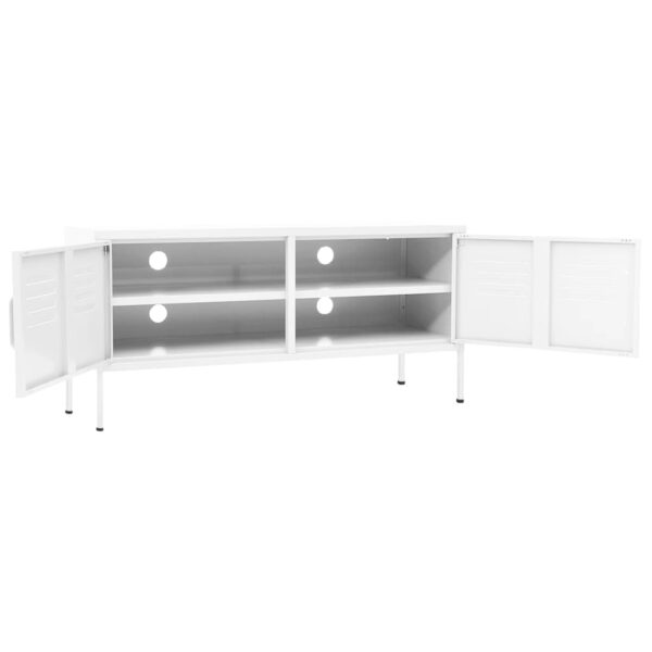 vidaXL TV Stand White 41.3"x13.8"x19.7" Steel - Image 6