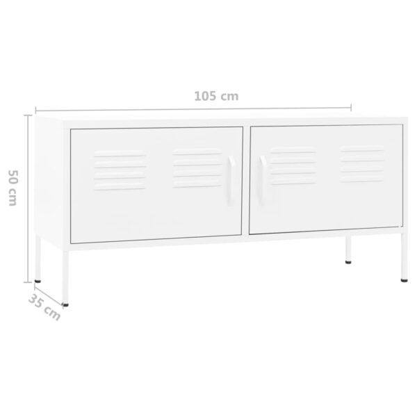 vidaXL TV Stand White 41.3"x13.8"x19.7" Steel - Image 9