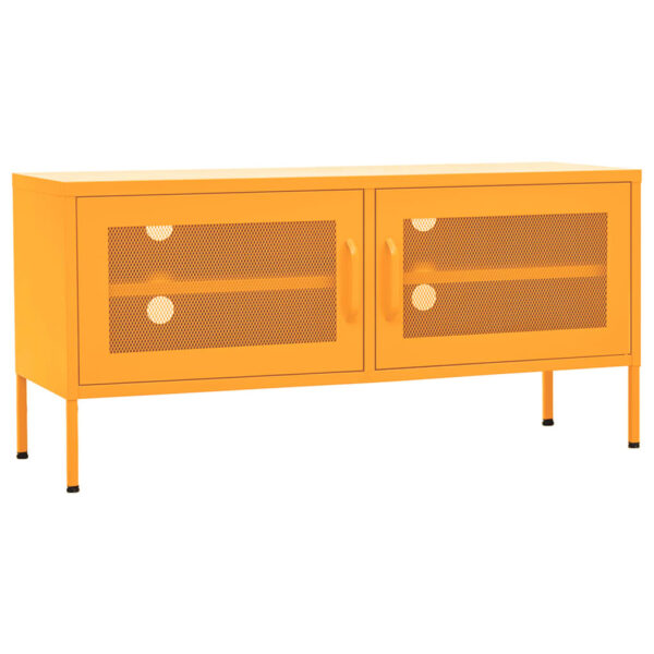 vidaXL TV Stand Mustard Yellow 41.3"x13.8"x19.7" Steel - Image 2