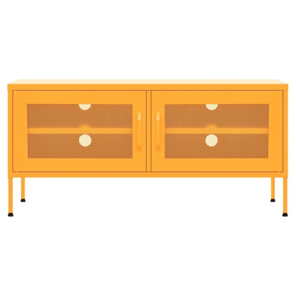 vidaXL TV Stand Mustard Yellow 41.3"x13.8"x19.7" Steel - Image 3