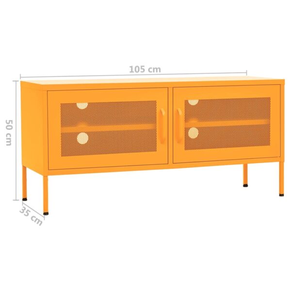 vidaXL TV Stand Mustard Yellow 41.3"x13.8"x19.7" Steel - Image 9