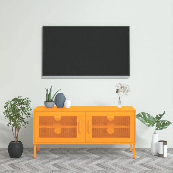 vidaXL TV Stand Mustard Yellow 41.3"x13.8"x19.7" Steel