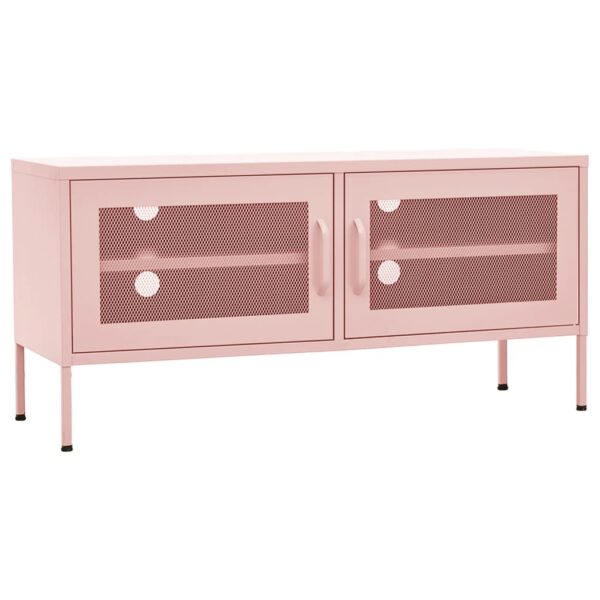 vidaXL TV Stand Pink 41.3"x13.8"x19.7" Steel - Image 2