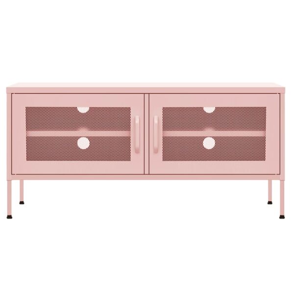 vidaXL TV Stand Pink 41.3"x13.8"x19.7" Steel - Image 3