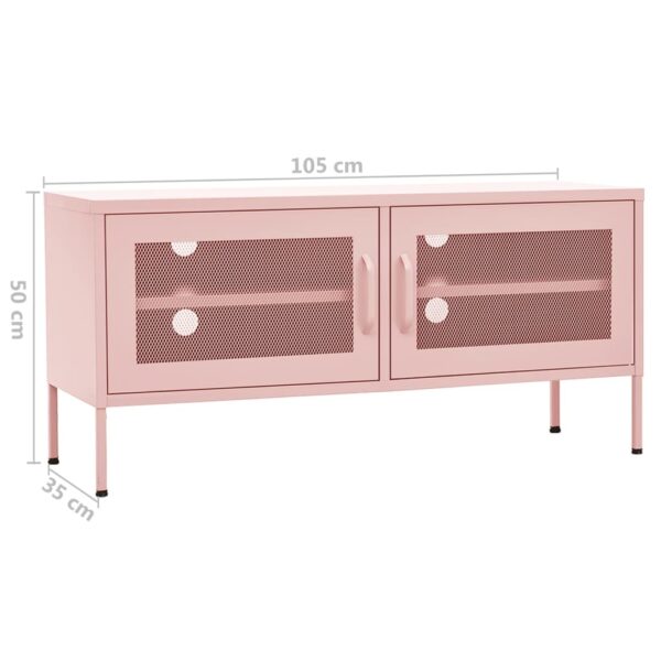 vidaXL TV Stand Pink 41.3"x13.8"x19.7" Steel - Image 9