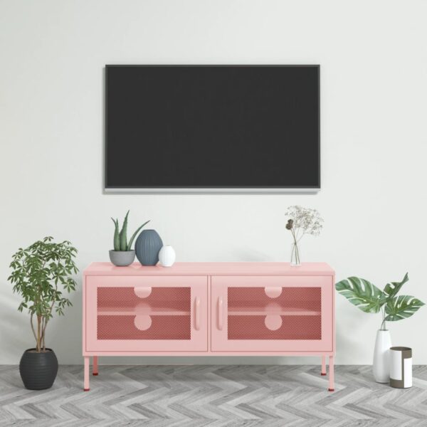 vidaXL TV Stand Pink 41.3"x13.8"x19.7" Steel