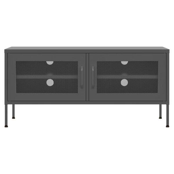 vidaXL TV Stand Anthracite 41.3"x13.8"x19.7" Steel - Image 3