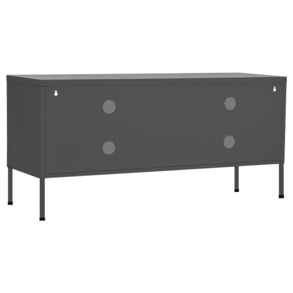 vidaXL TV Stand Anthracite 41.3"x13.8"x19.7" Steel - Image 5