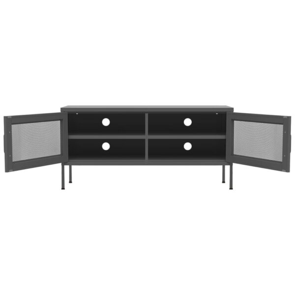 vidaXL TV Stand Anthracite 41.3"x13.8"x19.7" Steel - Image 6