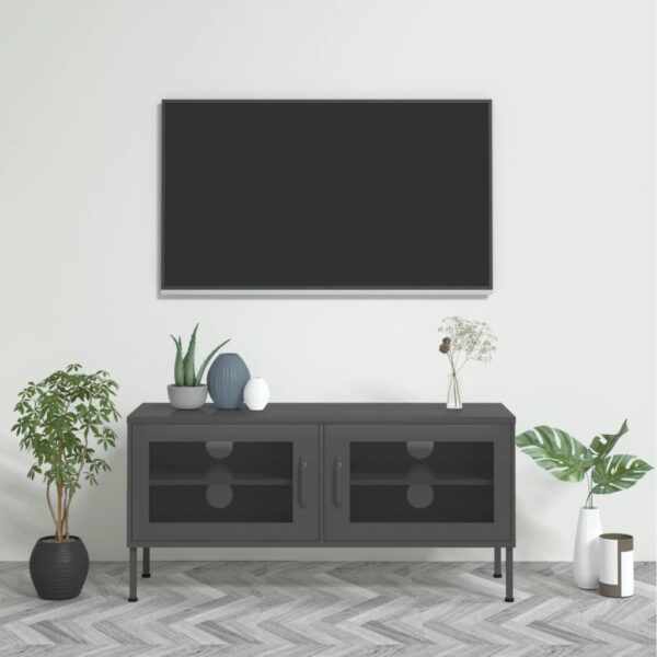 vidaXL TV Stand Anthracite 41.3"x13.8"x19.7" Steel