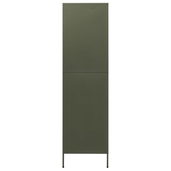 vidaXL Wardrobe Olive Green 35.4"x19.7"x70.9" Steel - Image 4